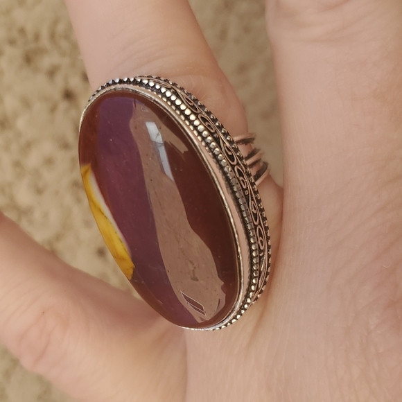 New Mookaite Jasper 925 Silver Statement Ring. - Picture 5 of 16